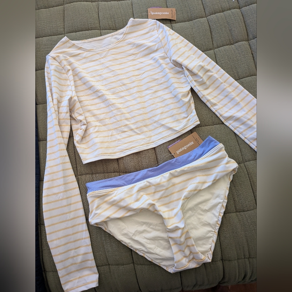 NWT Patagonia Women's Swell Seeker Cropped Rashguard Top & Bottoms